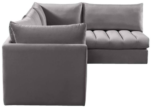 Meridian Furniture Jacob 5-Piece Grey Velvet Modular Sectional Set-2