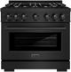 ZLINE Select 36" Black Stainless Steel Pro Style Dual Fuel Range-0