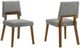 Armen Living Channell 4-Piece Charcoal/Walnut Upholstered Wood Dining Chair Set-5