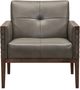 Hooker® Furniture CC Carverdale Dark Hickory/Maddie Gray Leather Club Chair-1