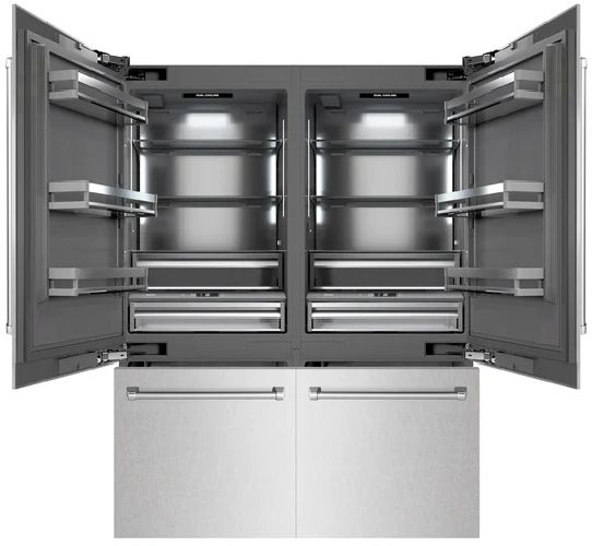 ZLINE 60" 32.2 Cu. Ft. Satin Stainless Steel Built-In French Door Refrigerator with Graphite Gray Interior-1