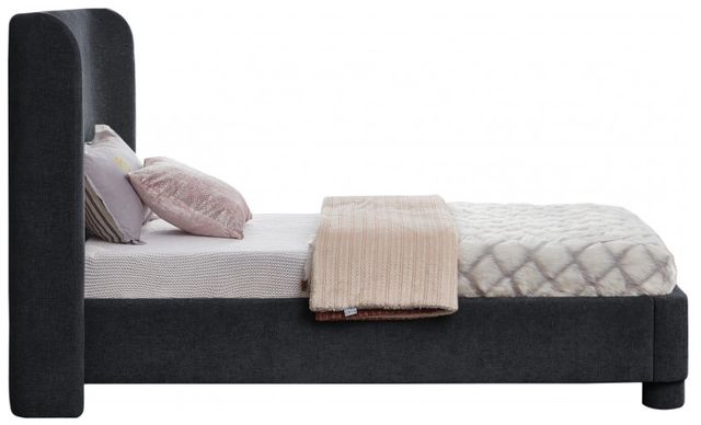 Meridian Furniture Penny Black Twin Chenille Fabric Upholstered Panel Bed-1