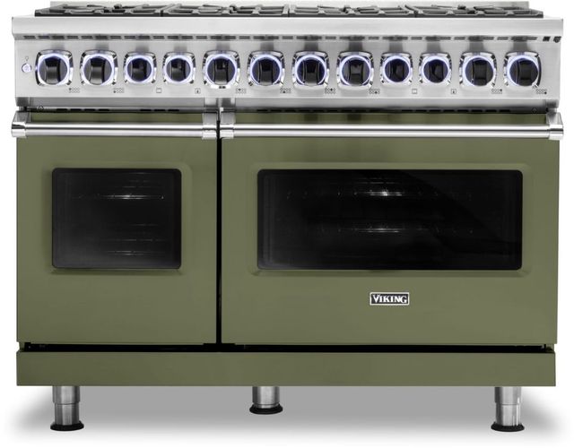 Viking® 7 Series 48" Cypress Green Pro Style Dual Fuel Liquid Propane Range-0