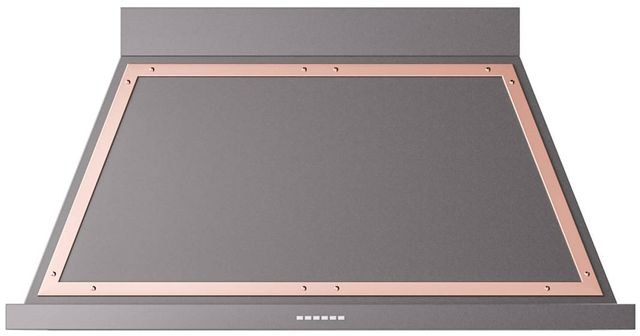 Ilve® Nostalgie II Noblesse 48" Graphite Matte Wall Mounted Range Hood with Copper Trim-0