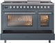 Ilve® Professional Plus II 48" Blue Grey Pro Style Dual Fuel Range-4