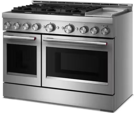 KitchenAid® 48" Stainless Steel Pro Style Gas Range with Chrome Electric Griddle-3