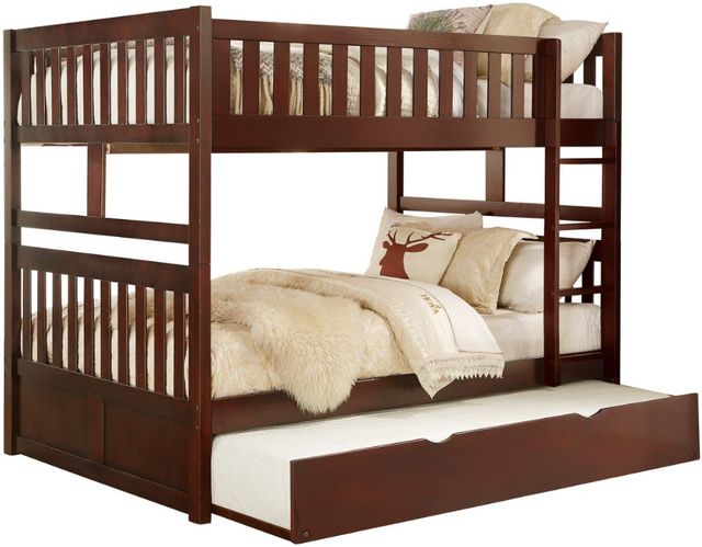 Homelegance® Rowe Dark Cherry Youth Full/Full Bunk Storage Bed-0