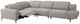 Furniture of America® Melancton 4-Piece Light Gray Power Sectional-0