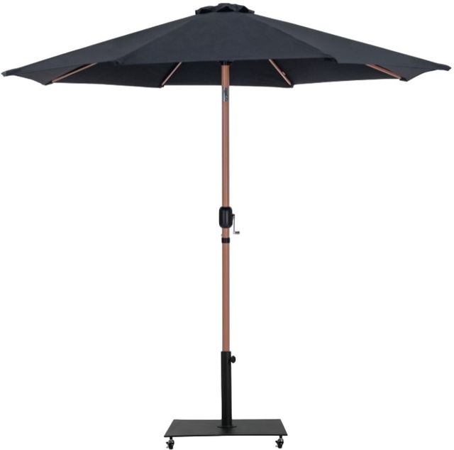 Meridian Furniture Fiji Black Aluminum Outdoor Patio Umbrella and Base-0