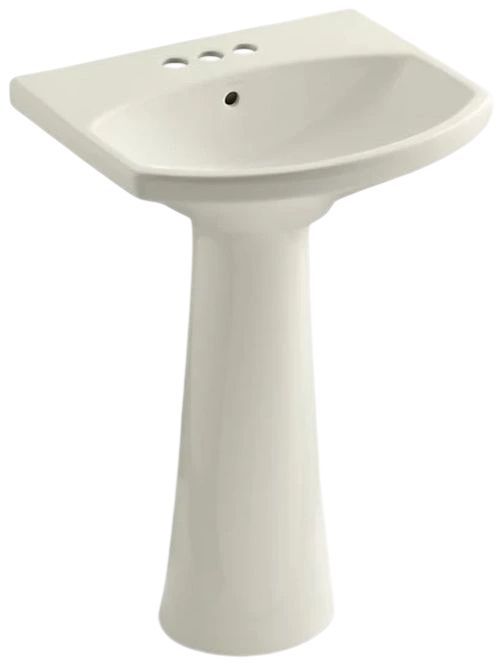 Kohler Cimarron® Biscuit 22.75" Centerset Rectangular Pedestal Bathroom Sink-0