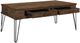 Mazin Furniture Shaffner Rustic Oak Coffee Table with Black Hairpin Legs -1
