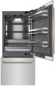 ZLINE Autograph Edition 36" 19.8 Cu. Ft. Stainless Steel Built In Bottom Freezer Refrigerator with Champagne Bronze Helix Handles and Water Dispenser-3