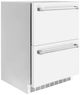 ZLINE 24" Touchstone 168 Can Outdoor-Rated Dual Refrigerator Drawer with White Matte Doors-1
