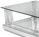 Michael Amini® Montreal™ Glass Top Rectangular Cocktail Table with Mirrored Base-1