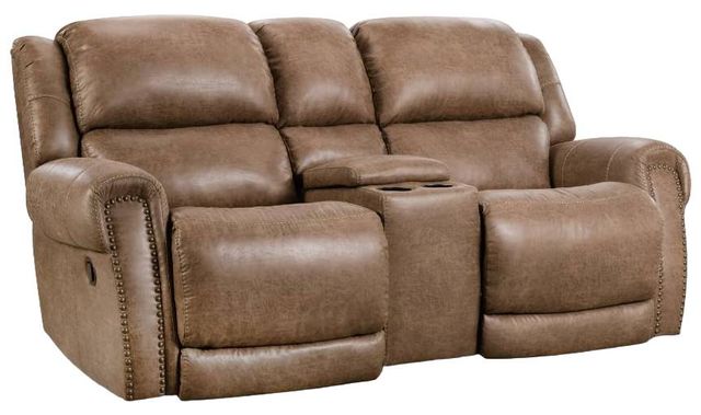 Homestretch Brown Manual Rocking Reclining Loveseat-0