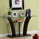Furniture of America® Manhattan IV Glass Top Sofa Table with Brown Cherry Base -0