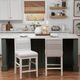 Linon Ramsey 2-Piece Gray/White Counter Stool-1
