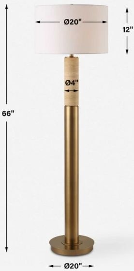 Uttermost® Knox Antique Brass Floor Lamp-2