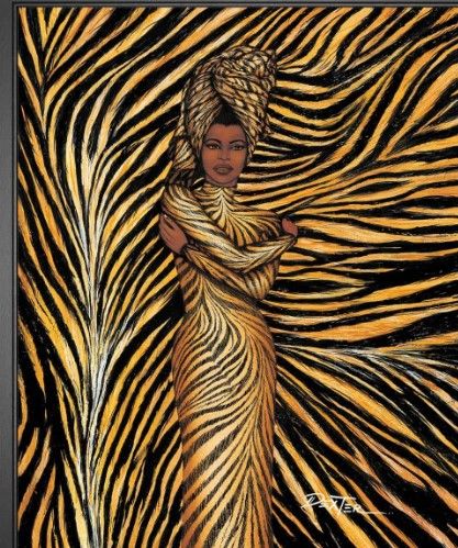 Classy Living Dexter Griffin Golden Stripes Muse Wall Art-2