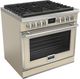 Fulgor Milano® Evoque 400 Series 36” Glossy Ivory Pro Style Dual Fuel Range with Chrome Trim-0