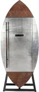 ACME Furniture Brancaster Aluminim/Retro Brown Leather Wine Cooler Cabinet-3