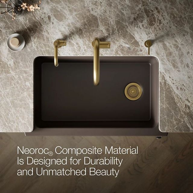 KOHLER® Cairn® Matte Brown Undermount Single-Bowl Farmhouse Kitchen Sink-4