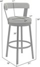 Armen Living Chelsea Black/Brushed Stainless Steel Swivel Bar Stool-4