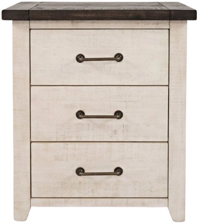 Jofran Inc. Madison County Vintage White Power Nightstand-2