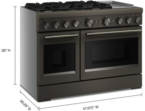 KitchenAid® 48" Black Ore Freestanding Pro Style Duel Fuel Range with Griddle-1