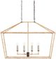 Currey & Company Denison Mole Black/Natural Rattan Lantern Chandelier-2