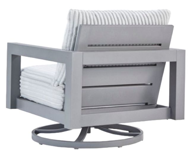 Signature Design by Ashley® Hurley Park Gray Aluminum/Fabric Outdoor Swivel Chair-2