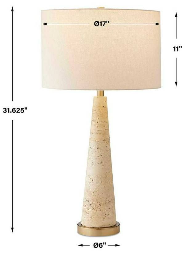 Uttermost® Perkins Beige/Light Beige Table Lamp with Light Brass Accent-2
