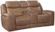 Corinthian Furniture Mocha Power Headrest Console Loveseat-0