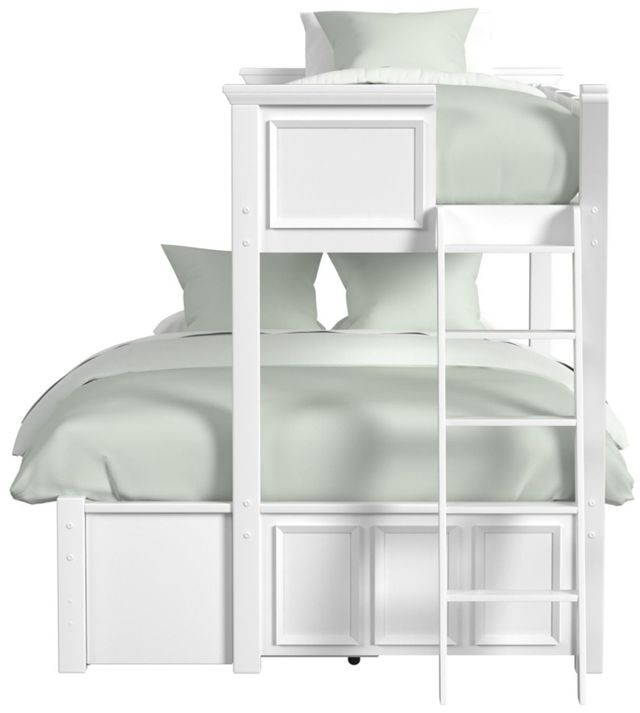 Elements International Hampton Kids White Youth Twin/Full Loft Bed with Ladder and Trundle-3