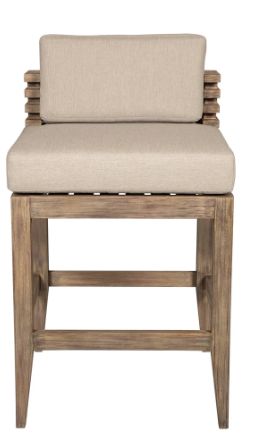 Armen Living Vivid Taupe/Brown Wooden Outdoor Barstool-1