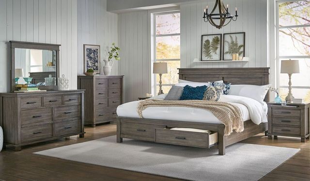 A-America® Glacier Point Graystone Queen Panel Storage Bed-1