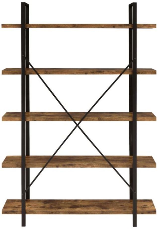 Coaster® Cole Antique Nutmeg/Black 5-Shelf Bookcase-3