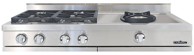 Capital Cooking™ Capital Chef 48" Stainless Steel Sealed Burner Gas Rangetop with Open Power Wok-0