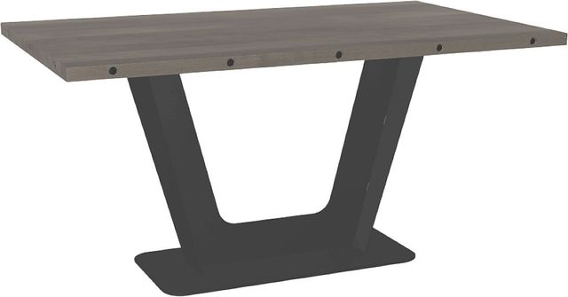 Amisco Customizable Amelia 60" Rectangular Dining Table with Decorative Bolts and 1.5" Solid Birch Top-0