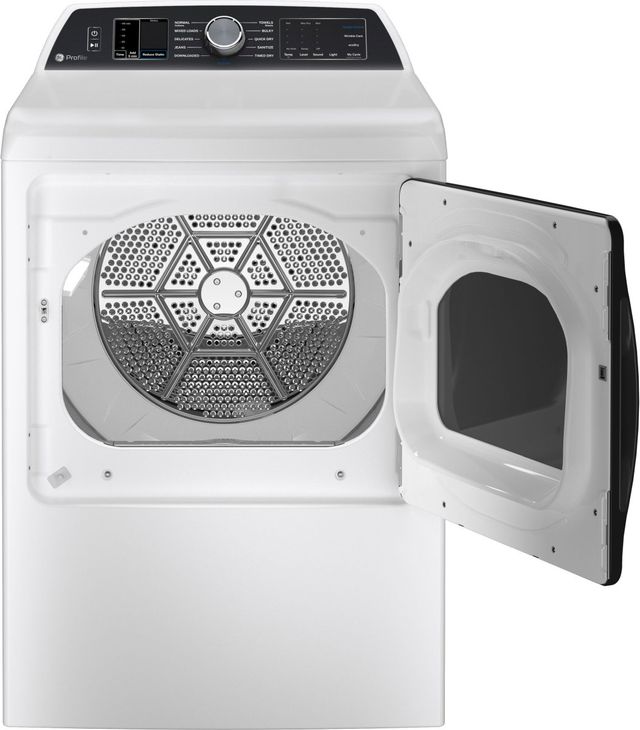GE Profile™ 7.4 Cu. Ft. White Front Load Gas Dryer-1