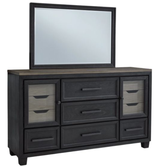 Signature Design by Ashley® Foyland Black/Brown Dresser and Mirror