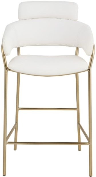 Meridian Furniture Yara Brushed Brass/Cream Counter Stool-1