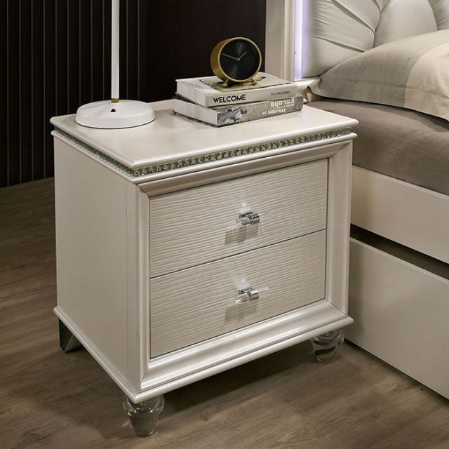Furniture of America® Allie Pearl White Youth Nightstand-1