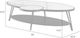 Armen Living Banks White Top Wide Coffee Table with Black Base-2