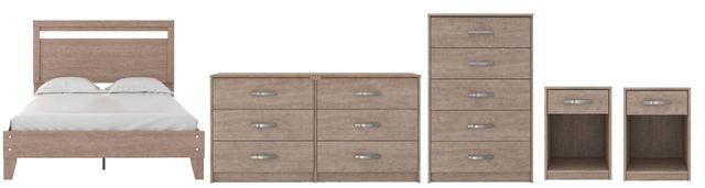 Signature Design by Ashley® Flannia 5-Piece Gray Full Panel Platform Bed Set-0