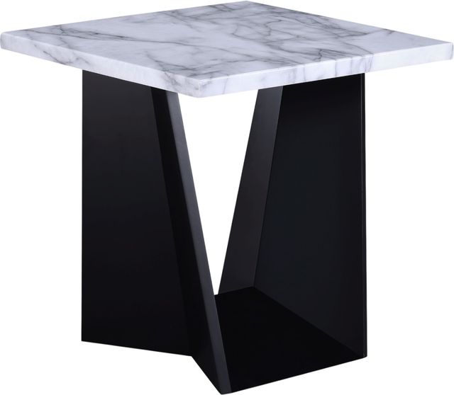Crown Mark Adea 3-Piece White Living Room Table Set with Black Base-2