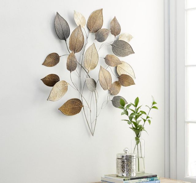 Deco Marche Bronze Leaf Textured Wall Decor with Multiple Shades-3
