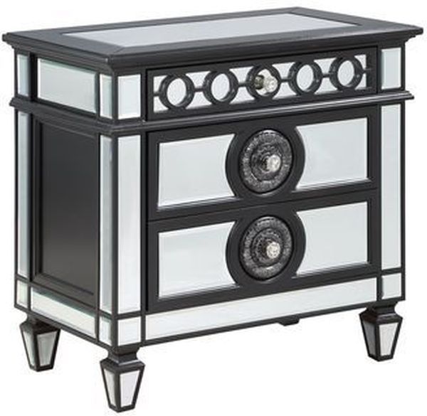 ACME Furniture Varian II Black/Mirrored Nightstand-0