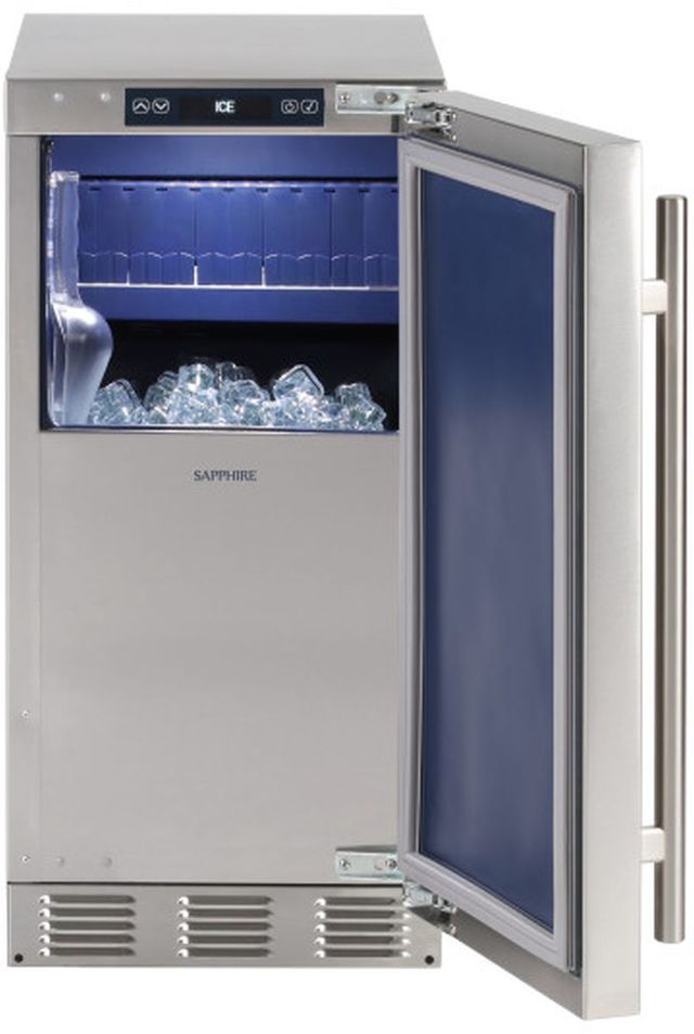 Sapphire Series 7 15" 68 lbs Stainless Steel Ice Maker-3