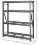 Gladiator® Hammered Granite 60" Wide Heavy Duty Rack with Four 18" Deep Shelves-2